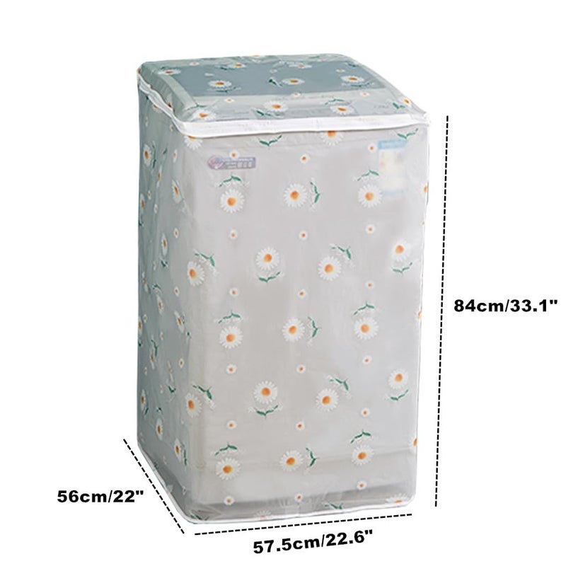 Kinteshun Washing Machine Cover,Washer Dryer Dustproof Waterproof Protection Case Cover Washing Appliance Protector(Top-loading) - Image 2